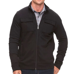 Apt 9 Mens Size XXL Jacket Military Pockets Full Zip Black